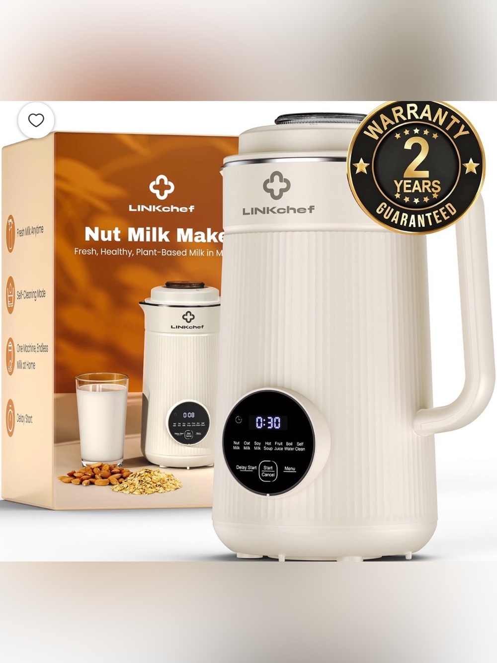 LINKChef Nut Milk Maker 40 oz Almond Oat Soy Milk Maker Blender, NIB/See Details